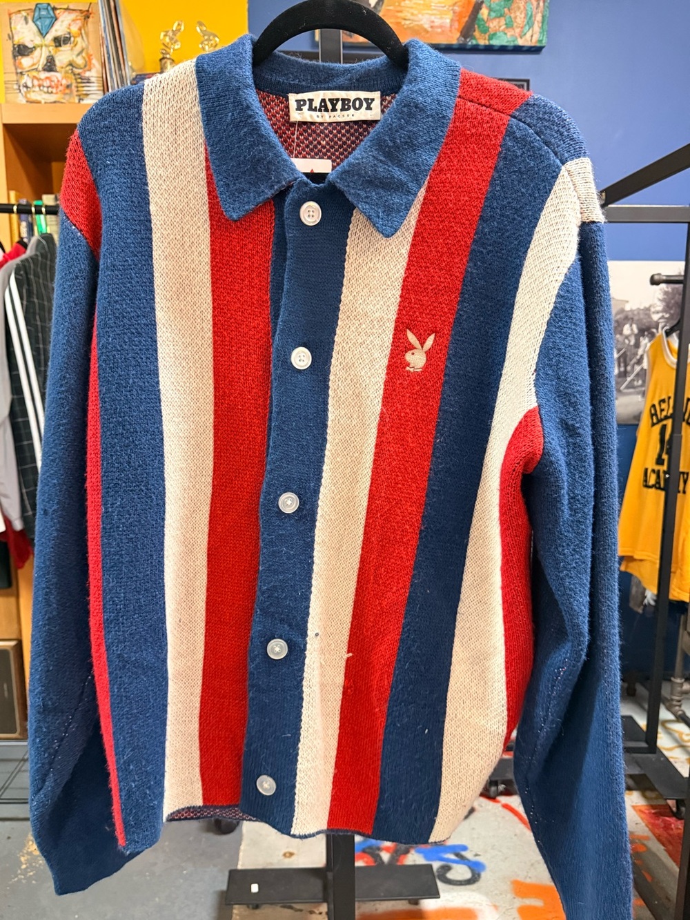 PLAYBOY Striped Knit Cardigan